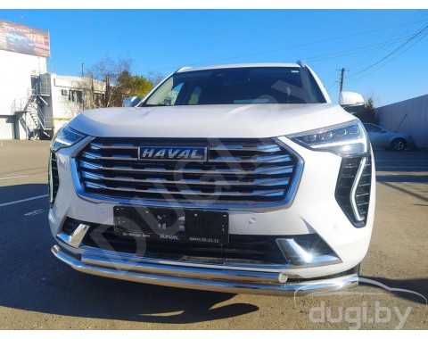 HAVAL JOLION с 2021-н.в. защита переднего бампера двойная труба d60/d42 из нержавеющей стали